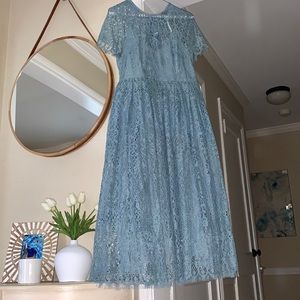 NWT! * ASOS DESIGN lace midi dress with ribbon tie and open back